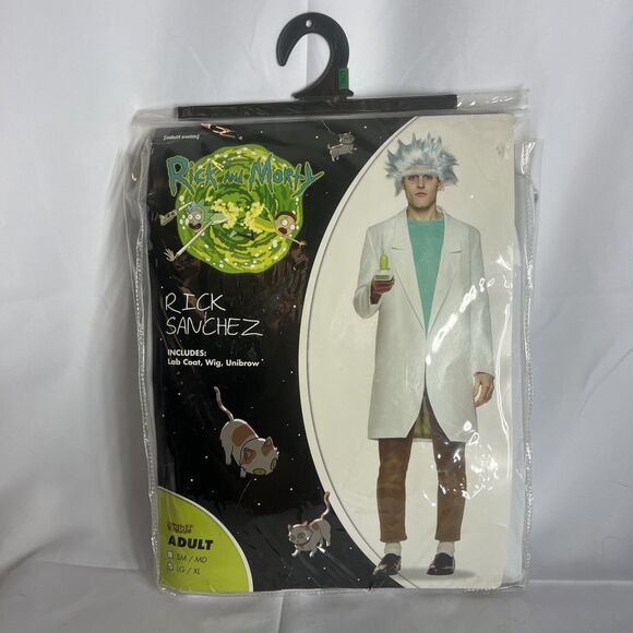 Rick and Morty Rick Sanchez costume Adult Large/XL Halloween Coat Wig Spirit - Picture 1 of 5